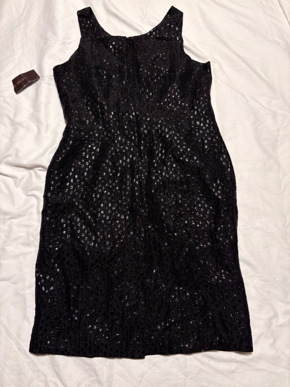 VTG 90s Victor Alfaro Crinkle Metallic Dot Cocktail Dress